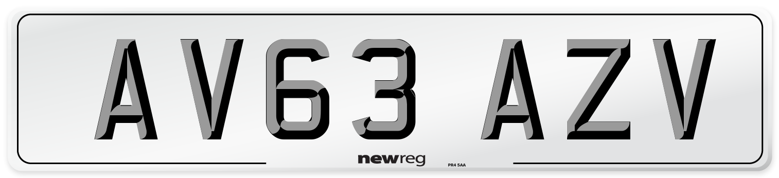 AV63 AZV Number Plate from New Reg